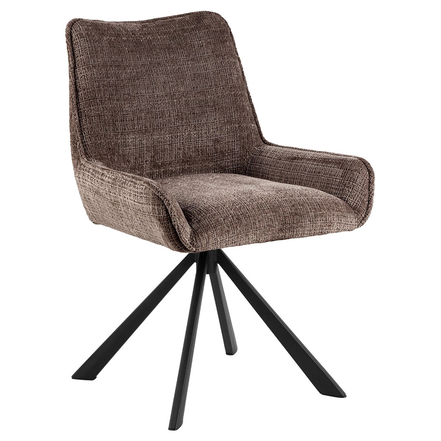 ebuy24 Eddie Esszimmerstuhl Chenille Braun günstig online kaufen