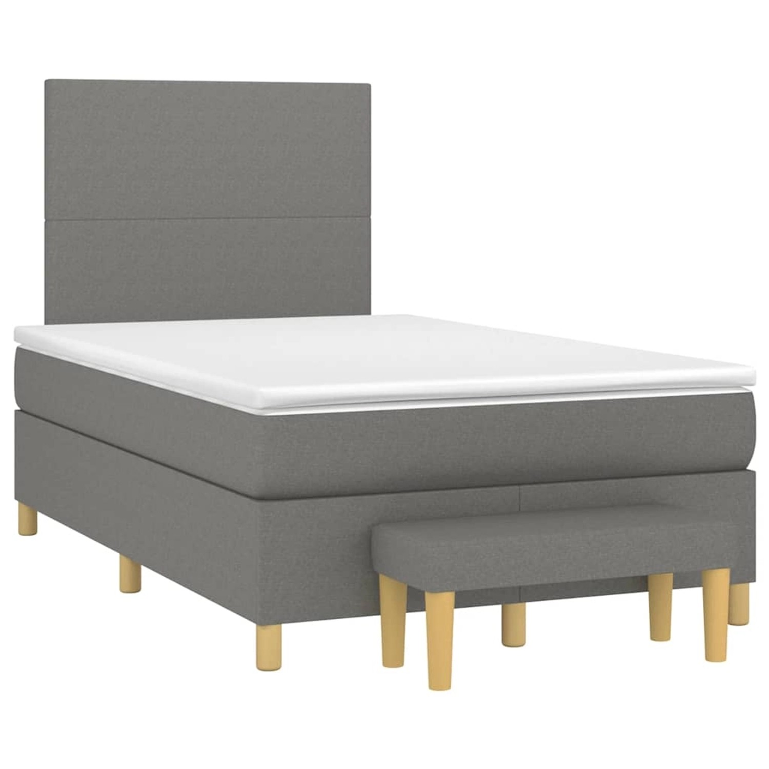 vidaXL Boxspringbett mit Matratze Dunkelgrau 120x190 cm Stoff 3270391 günstig online kaufen