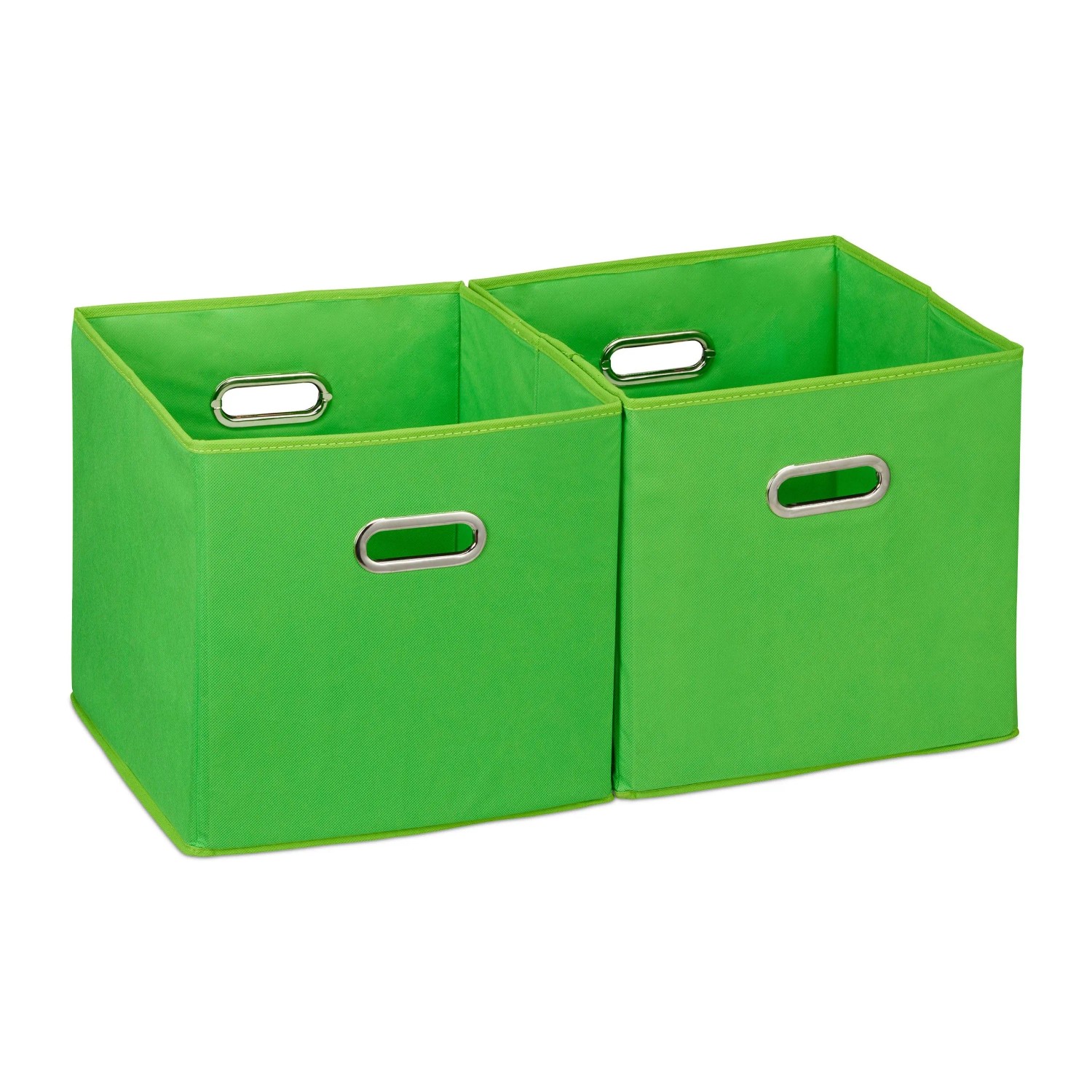 Relaxdays Aufbewahrungsbox Stoff Grün Faltbar 2er Set 30 cm x 30 cm x 30 cm