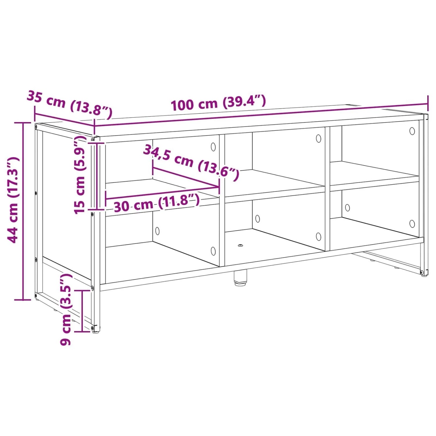 vidaXL Schuhschrank Raucharbe 60 x 35 x 44 cm Holzwerkstoff 886452_11