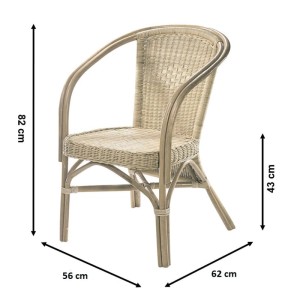 Naturfarbener Kobolo Rattansessel VALENCIA, geflochten. Bequemer Loungesessel mit Armlehne, 82 cm hoch.