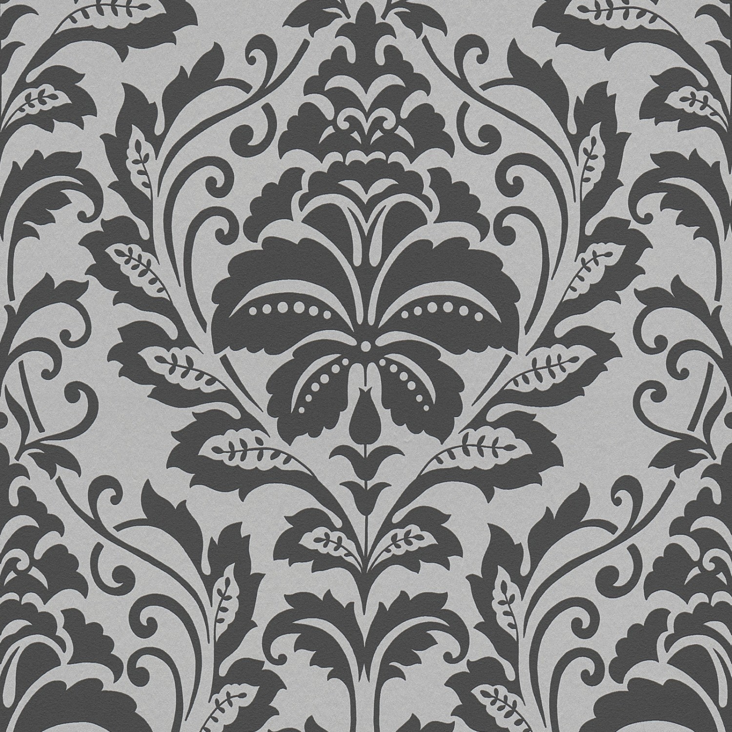 Bricoflor Neobarock Tapete in Dunkelgrau Ornament Tapete in mit Silber Meta günstig online kaufen
