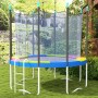 SPORTNOW Trampolin mit mehrfarbiger Randabdeckung und Leiter im Garten.