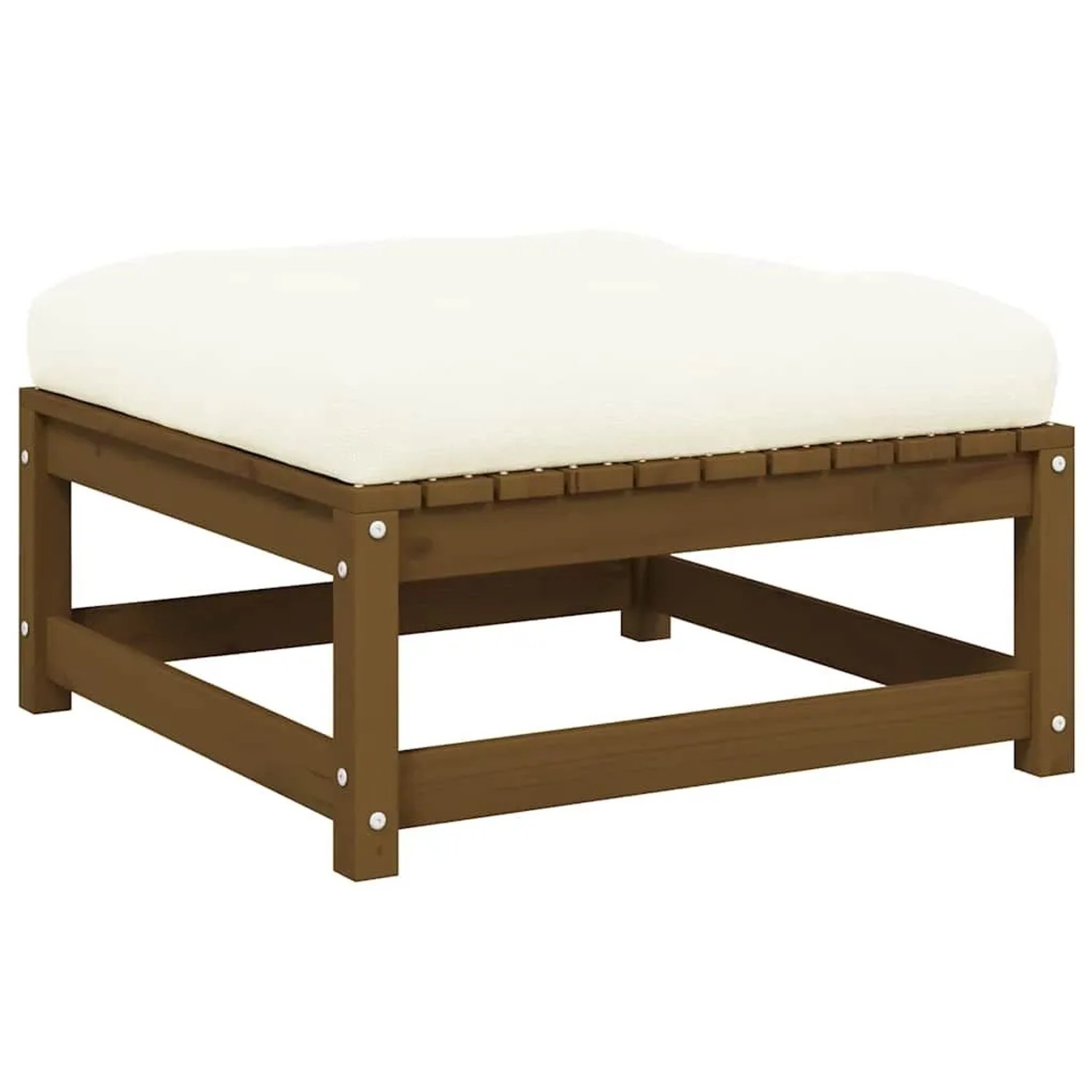 vidaXL Garten-Fußhocker mit Kissen Honigbraun Kiefer Massivholz 805728