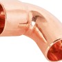 Löt-Winkel aus Kupfer, Ø 15 mm, 90-Grad-Bogen für Kupferrohr-Verbindungen.