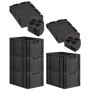 PROREGAL SparSet: 5 schwarze Euroboxen mit Deckel, 65 Liter, ideal zur Aufbewahrung und für den Transport.
