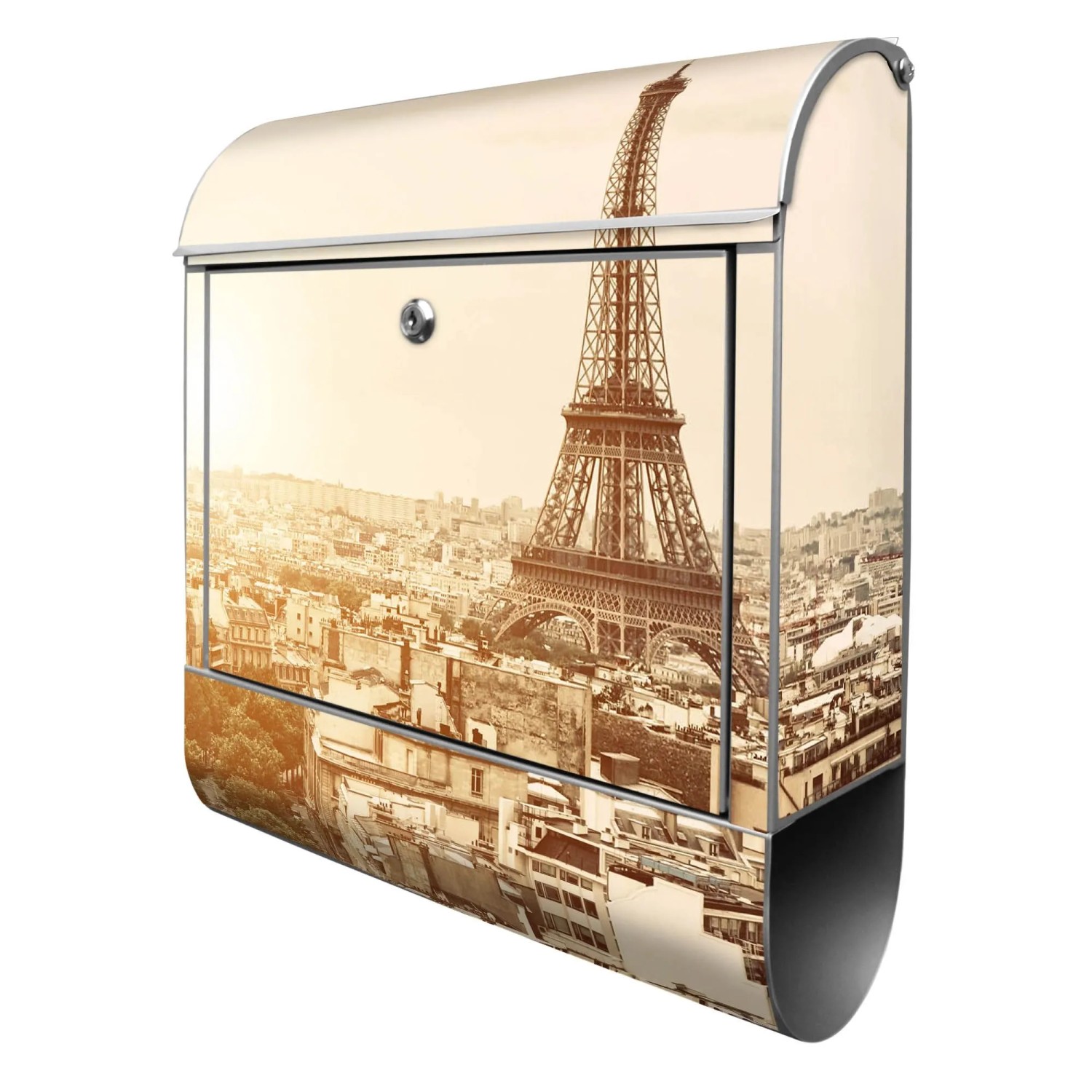 Banjado Design Briefkasten Silber Pulverbeschichtet 39x47x14cm 2 Schlüssel günstig online kaufen