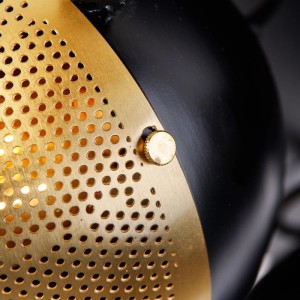 QAZQA Industrie Spot Schwarz mit Messing 3 Lichter Haicha