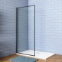 Duschparadies 80 x 200cm Walk in Duschabtrennung 8mm Nano Glas Schwarzrahmen_2