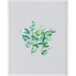 Weißer Kunststoff Bilderrahmen (40x50 cm) mit Eukalyptus-Motiv.