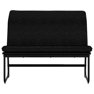 Schwarze vidaXL Sitzbank (100x75x76 cm) mit Stoffbezug und Metallgestell.