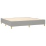 vidaXL Boxspringbett, hellgrau, 200x200 cm, Stoff. Bettrahmen mit Holzlattenrost und Füßen.