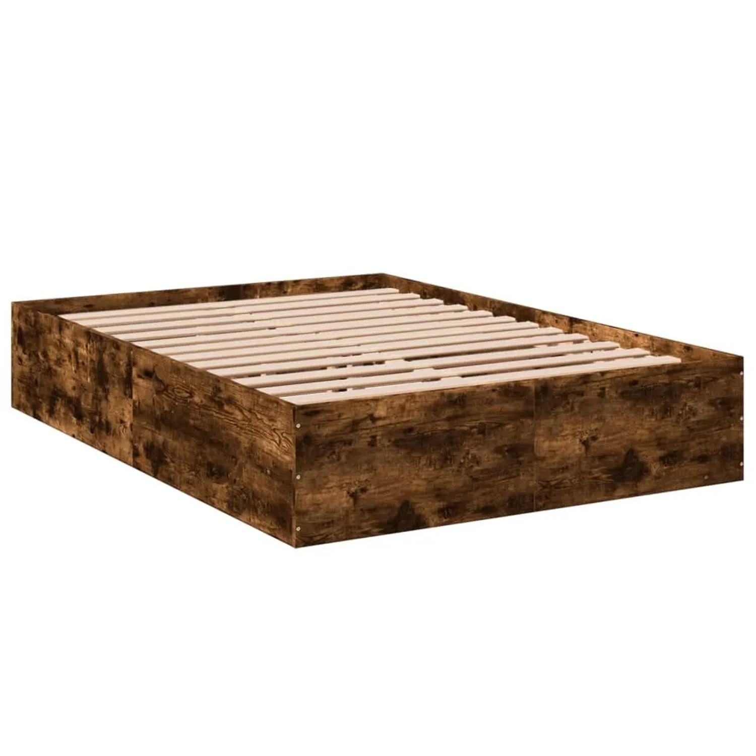 vidaXL Bettgestell Räuchereiche 135x190 cm Holzwerkstoff 3281039 günstig online kaufen