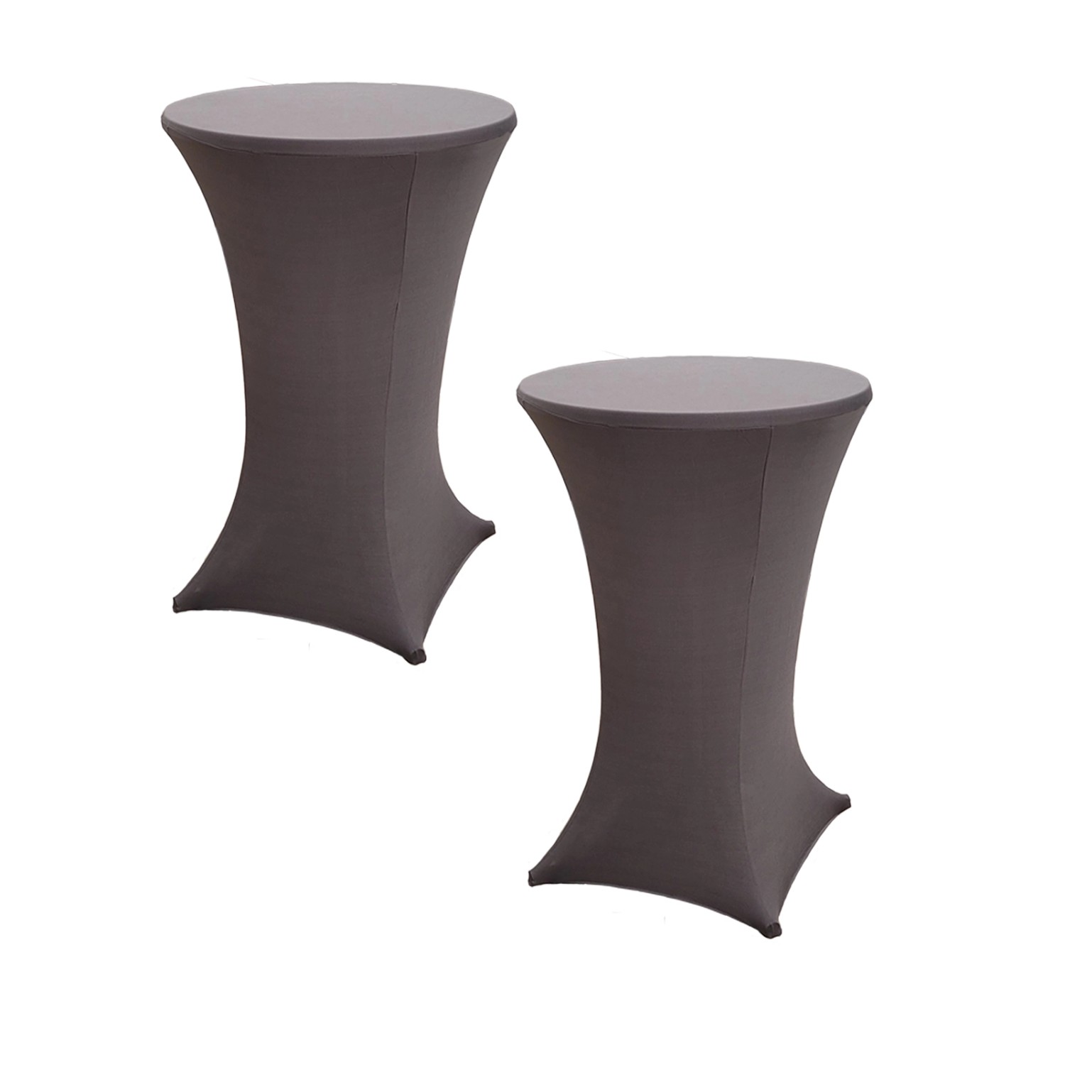 TRUTZHOLM 2er Set Stehtischhusse Stretch 70cm Anthrazit
