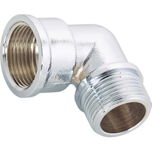 Verchromter Messing Gewinde-Winkel 24,1/26,4 mm für Trinkwasser- und Heizungsrohrverlegung.