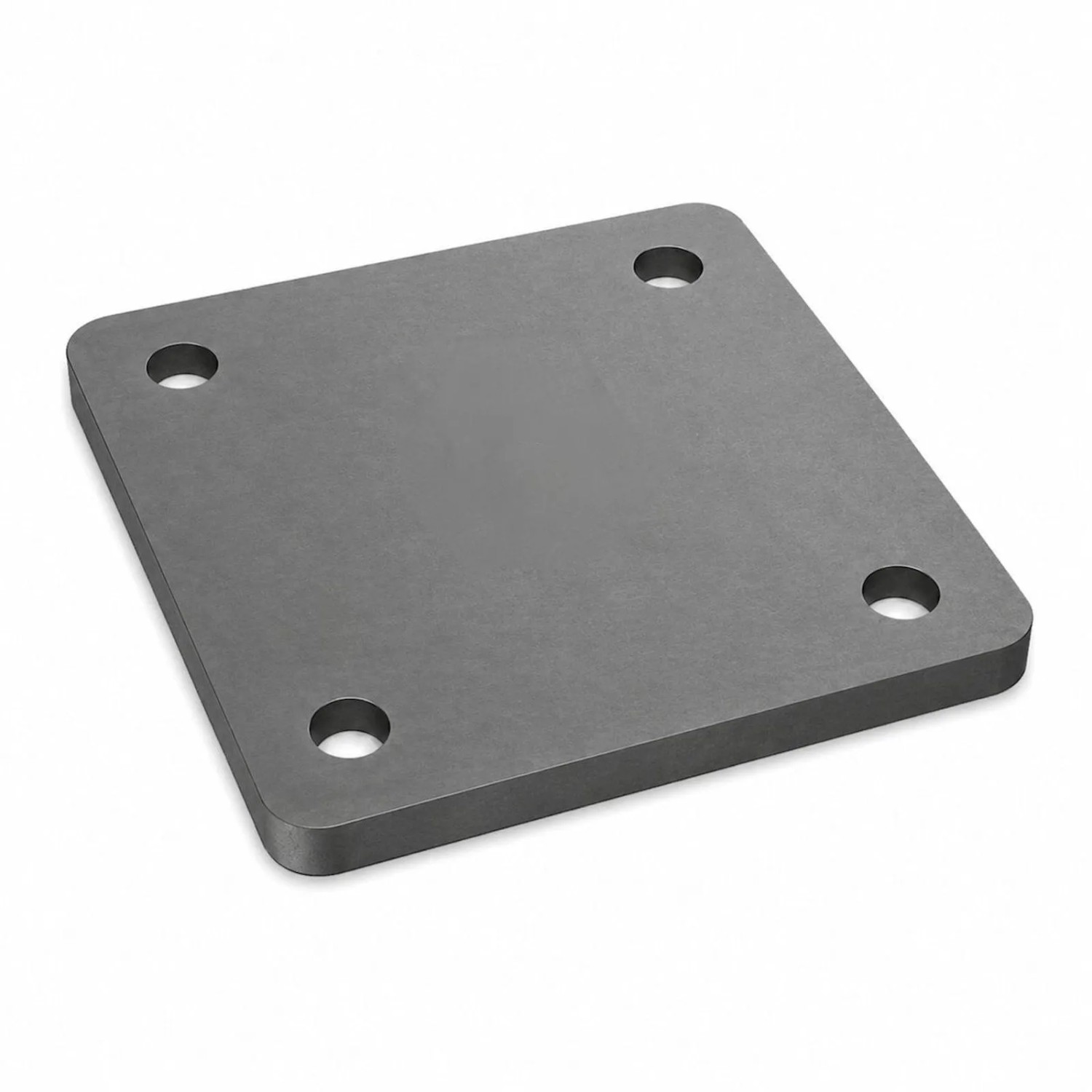 SOTECH Anschweißplatte 125 x 125 x 6 mm Stahl Q235 Schwarz Unbehandelt 4 Befestigungslöcher Ø11 mm Abgerundete Ecken