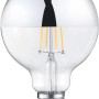 Trio E27 LED-Lampe in Tropfenform, 7W, warmweiß, mit verspiegelter Oberseite.