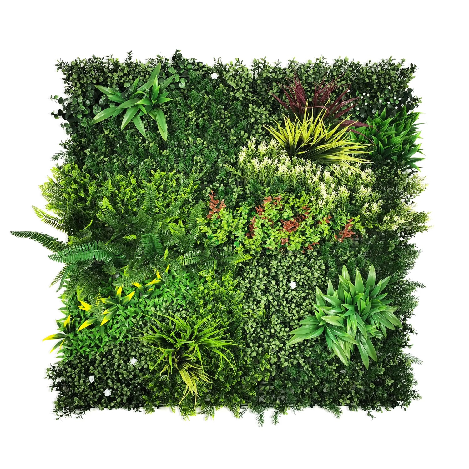 Floordirekt Pflanzenwand Meadow Kunstpflanzen-Panel Erweiterbar 100 x 100 cm