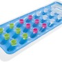 Bestway Luftmatratze, 177x63cm, blau mit farbigen Mulden und transparentem Kopfkissen.
