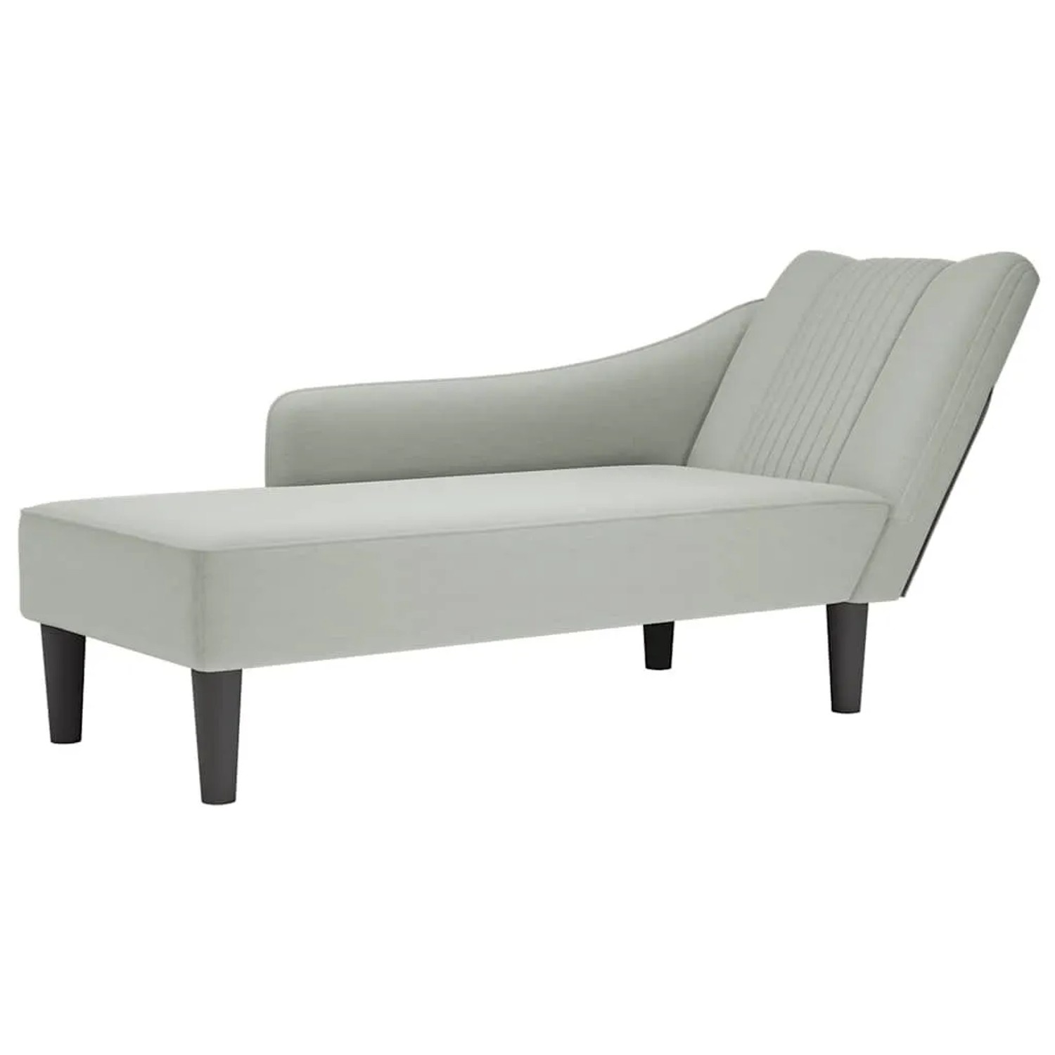 vidaXL Chaiselongue mit Rechter Armlehne Hellgrau Samt 4009792