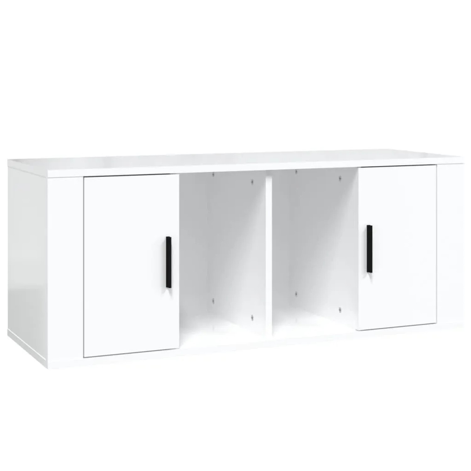 vidaXL TV-Schrank Hochglanz-Weiß 100x35x40 cm Holzwerkstoff 816802