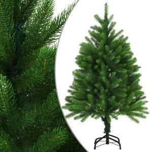 Grüner, künstlicher Weihnachtsbaum (120 cm) mit naturgetreuen Nadeln und Stahlfuß.
