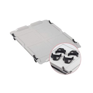 PROREGAL SuperSparSet 4x Eurobox Nextgen Color Mit Auflagedeckel HxBxT 22x40x60cm 44 Liter Grau Griffe Schwarz Offen Eurobehälter Transportbox