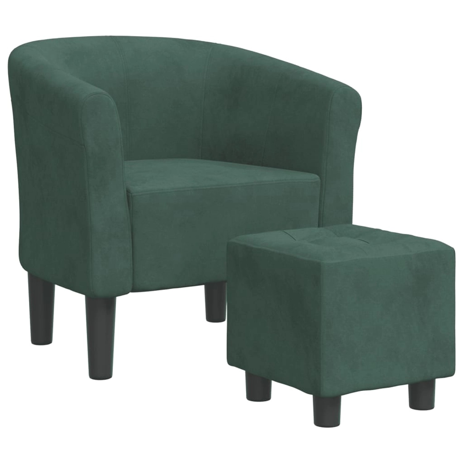 vidaXL Clubsessel mit Fußhocker Dunkelgrün Samt 356452 günstig online kaufen