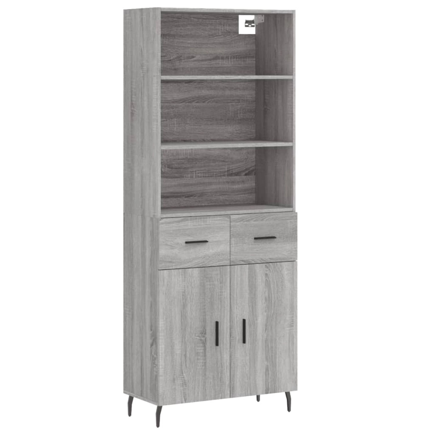 vidaXL Highboard Grau Sonoma 69,5x34x180 cm Holzwerkstoff 3200535 günstig online kaufen