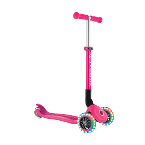 Globber Junior Foldable Lights Tretroller 120/80 mm ABEC 9 3-Rädrig LED-Leuchtrollen Fuchsia Pink