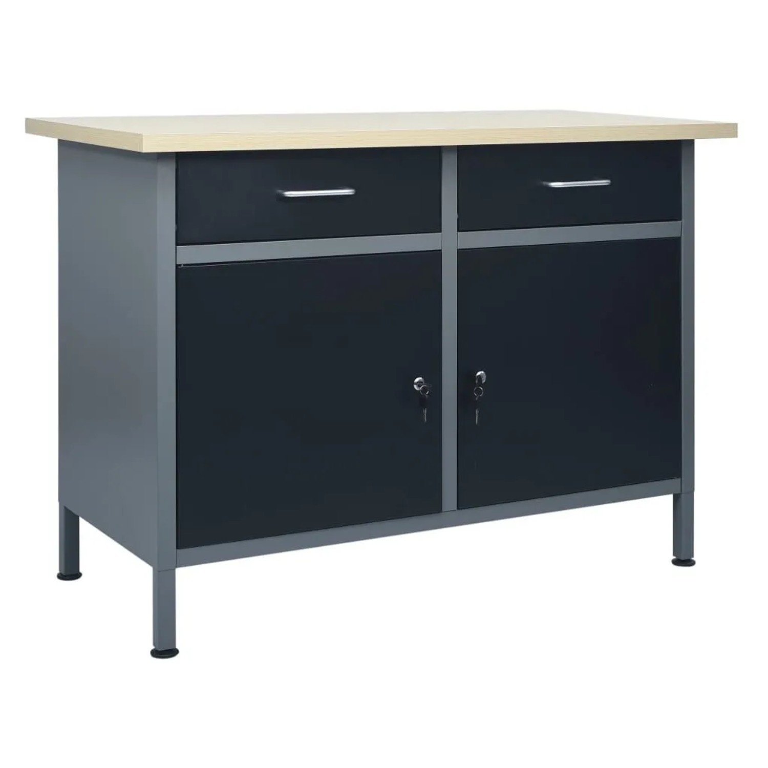 vidaXL Werkbank Schwarz 120x60x85 cm Stahl 145346
