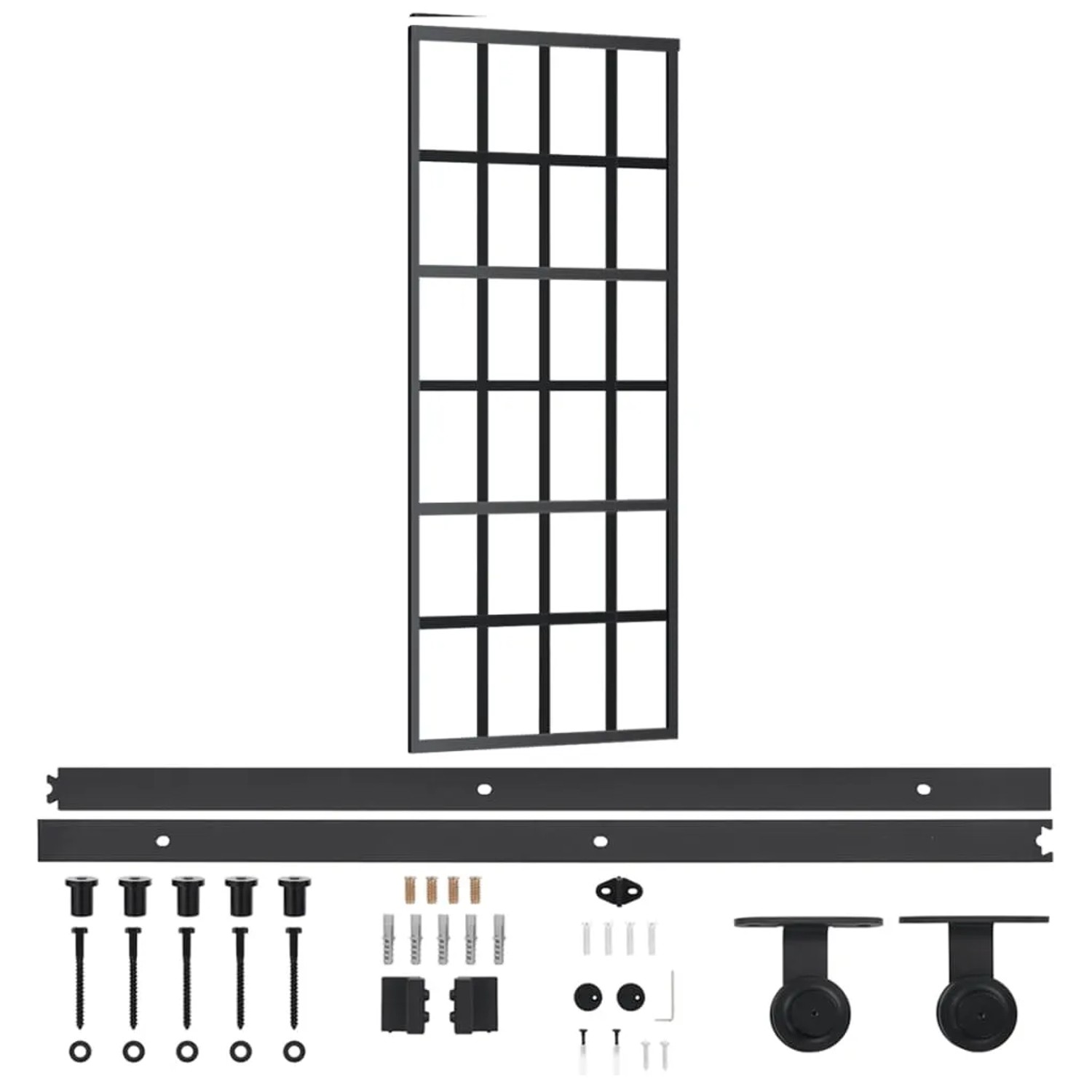 vidaXL Schiebetür mit Beschlag ESG-Glas & Aluminium 76x205 cm 3081962