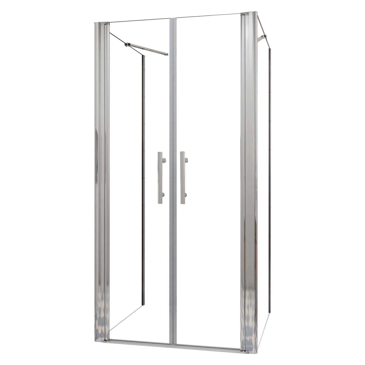 AICA U-Duschkabine Doppeltür 140x195cm Drehtür 6mm Nano Glas mit 90x90x195cm Seitenwand