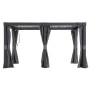 Sunjoy Vorhang-Set für Matterhorn Pergola, 306x406 cm, grau. Zubehör für Terrassenüberdachung.