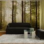 Sanders Fototapete: Bewaldete Landschaft in Grün, 360x254cm. Waldmotiv für Wandgestaltung.