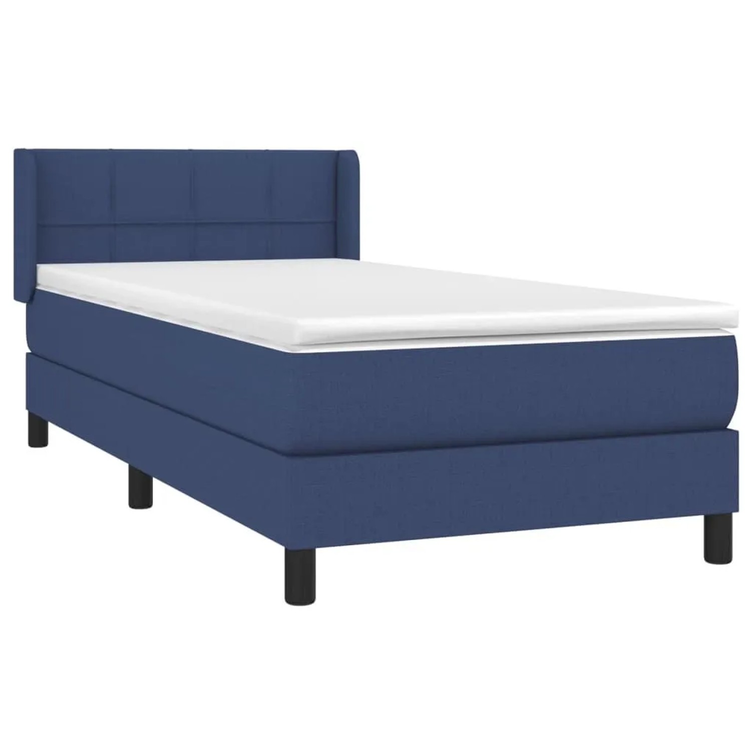 vidaXL Boxspringbett mit Matratze Blau 80x200 cm Stoff 3129671