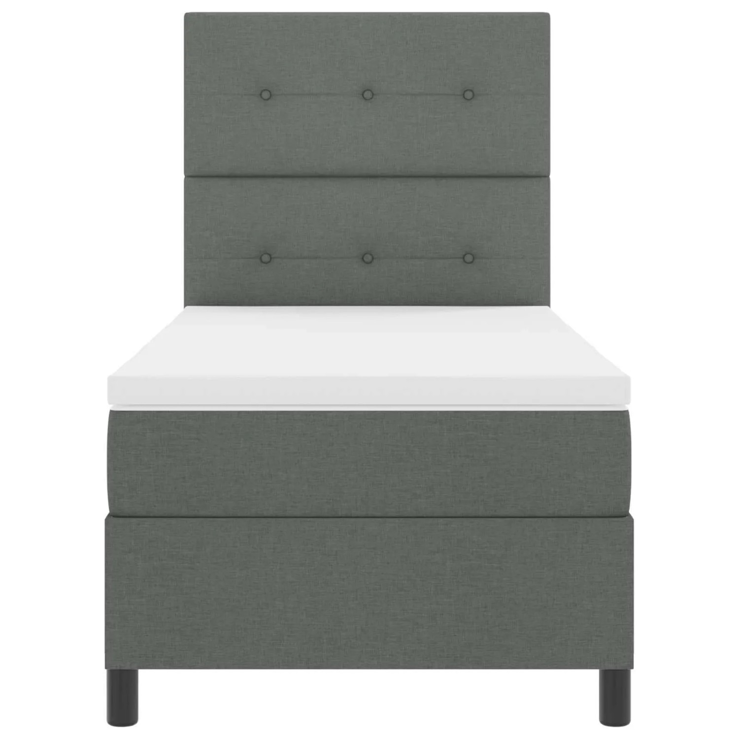 vidaXL Boxspringbett mit Matratze Dunkelgrau 90 x 200 cm Stoff 3342838