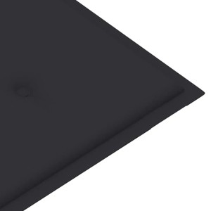 Anthrazitfarbene Auflage für vidaXL Klappbare Gartenbank aus Bambus, Detailansicht.