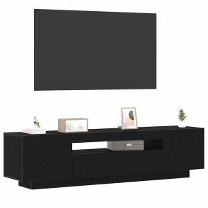 Schwarzer vidaXL TV-Schrank (160cm) aus Holzwerkstoff mit LED-Streifen. Modernes Design für Wohnzimmer.