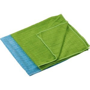 Mikrofaser Bodentuch Premium in blau und grün für glatte Oberflächen.