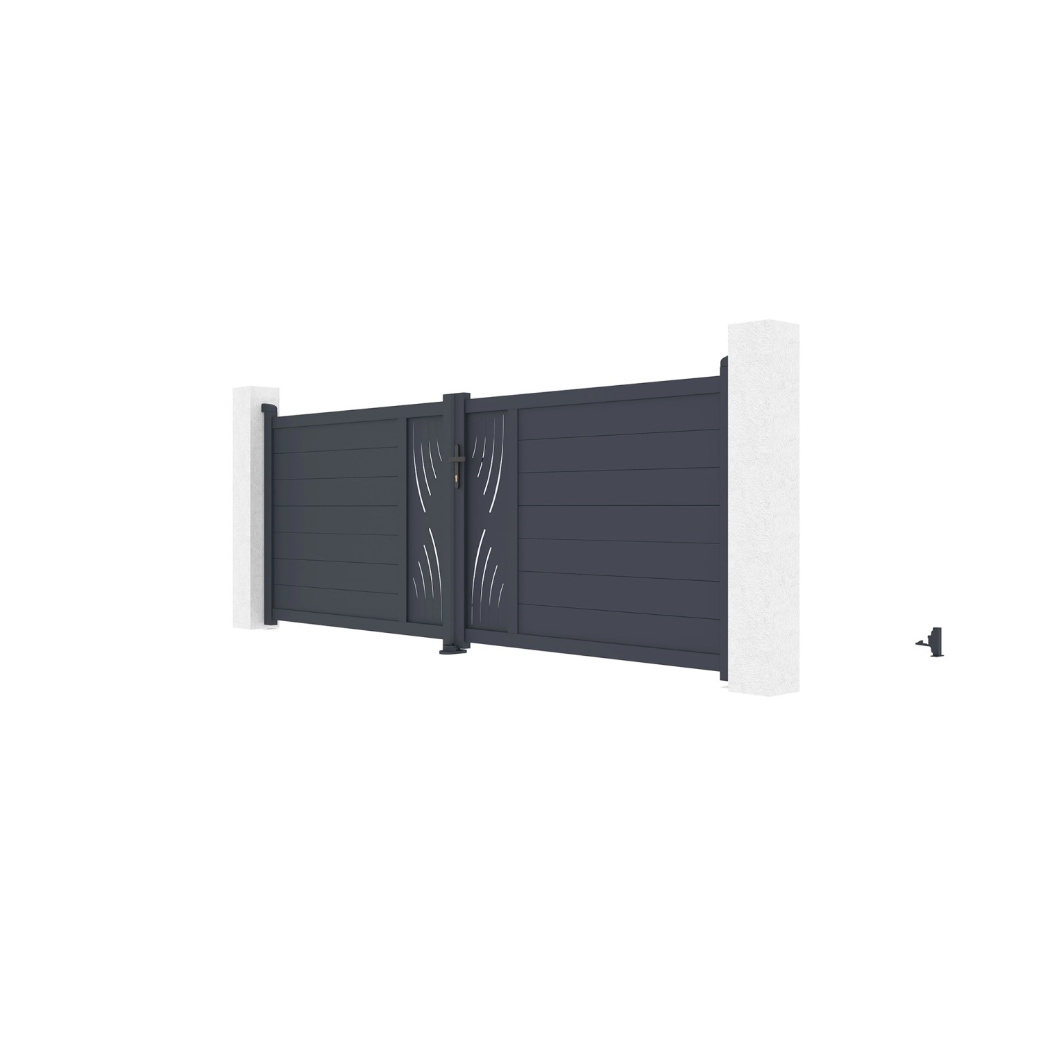 Casanoov Flügeltor Veleta, 3,5 m breit, Aluminium, mit Motorisierung. Gartentor mit modernem Design.