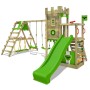 Fatmoose Spielturm BoldBaron mit Schaukel, Rutsche in Apfelgrün. Kletterturm mit vielen Spielmöglichkeiten.