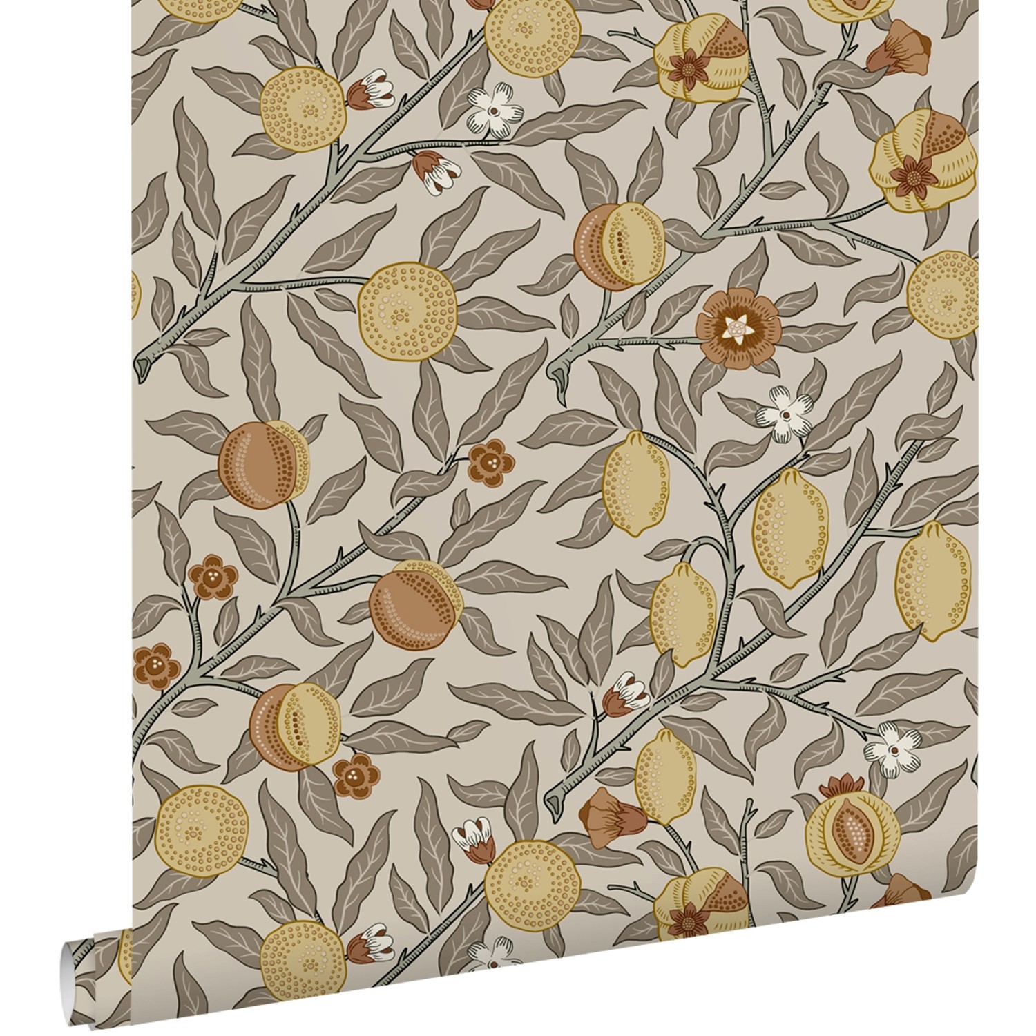 ESTAhome Tapete Exotischen Früchten Und Blättern Graugrün Terrakotta Und Oc günstig online kaufen