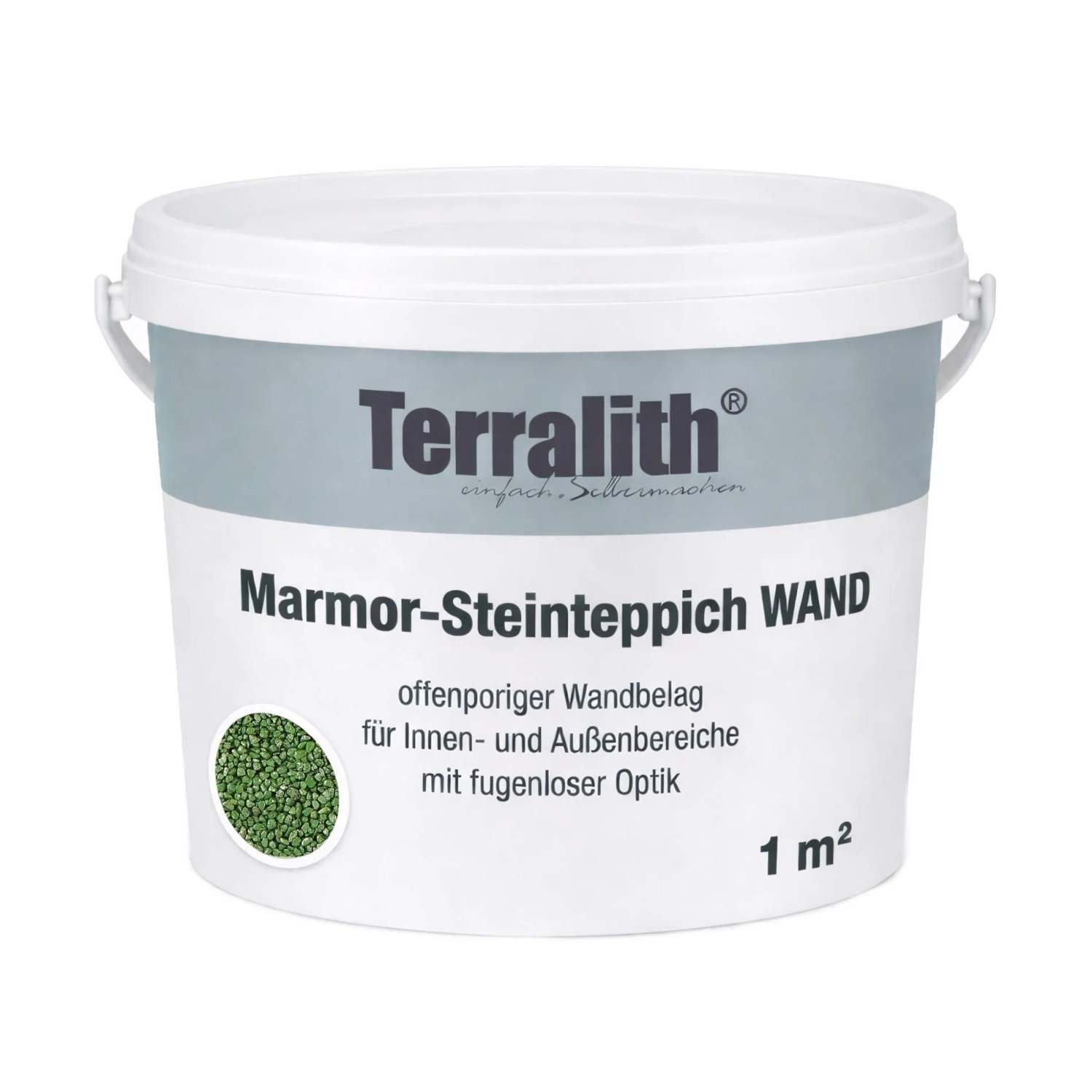 Terralith Metallic Steinteppich Wand Grün für 1 m²