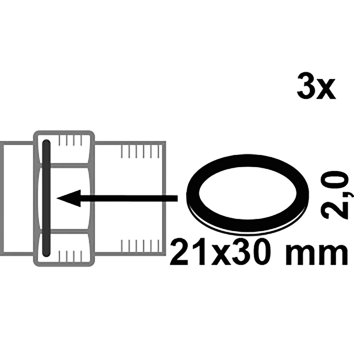 Abbildung der Kirchhoff Verschraubungsdichtung HD Fiber, 21x30x2 mm, blau, 3er-Pack.