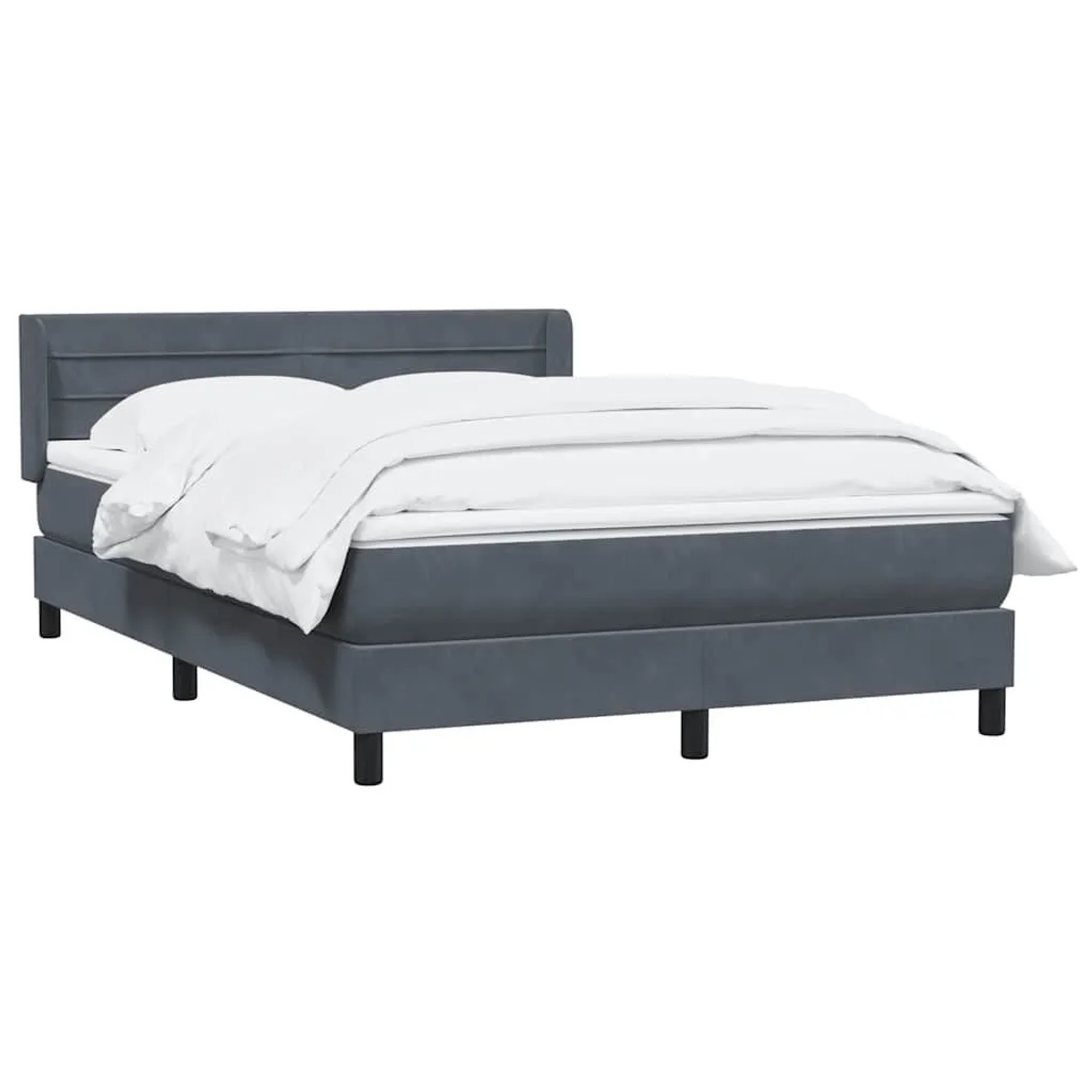 vidaXL Boxspringbett mit Matratze Dunkelgrau 140x210 cm Samt 3318196 günstig online kaufen