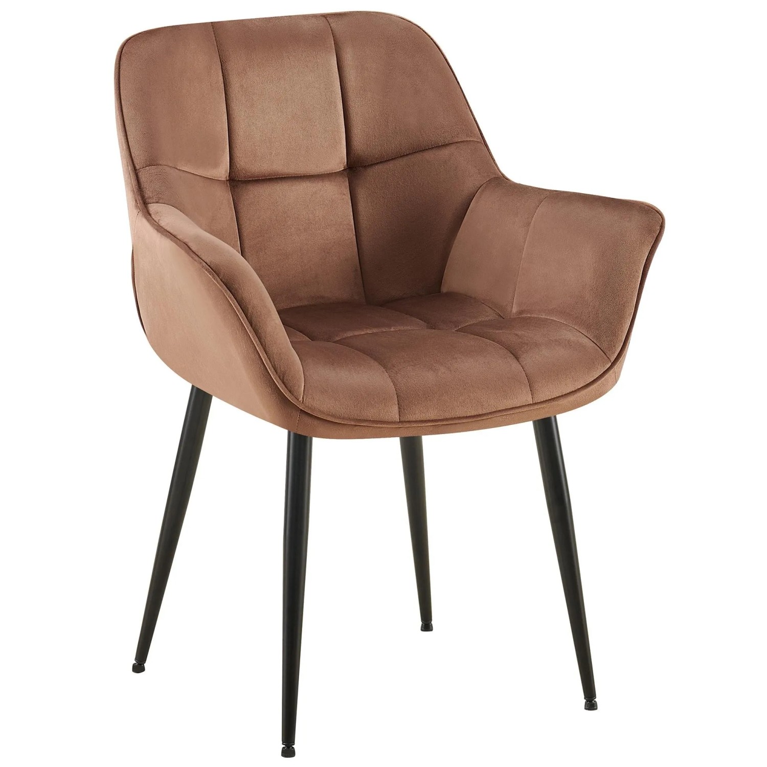 DELUKE Esszimmerstuhl GUNIM Samt Braun 65x58x85cm Essstühle Esszimmerstühle Küchenstühle Wohnzimmerstühle