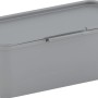 Graue Aufbewahrungsbox Divider Low mit Deckel, stapelbar und vielseitig.