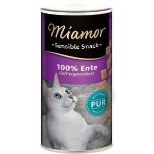 Miamor Katzensnack Sensible Ente Pur, 30g Dose. Leckerli für ernährungssensible Katzen.