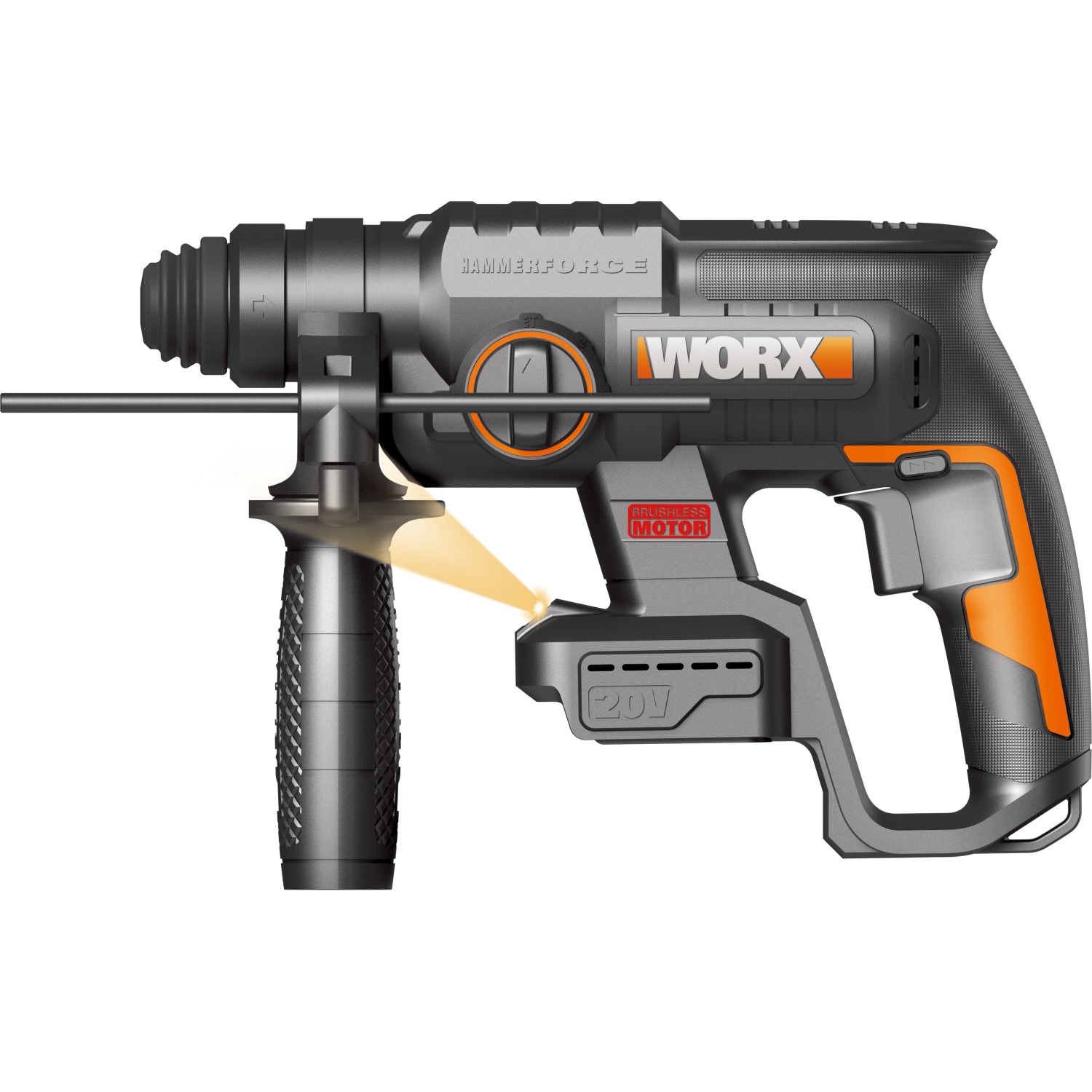 Worx Akku-Bohrhammer SDS+ WX381.9 PowerShare 20 V Solo